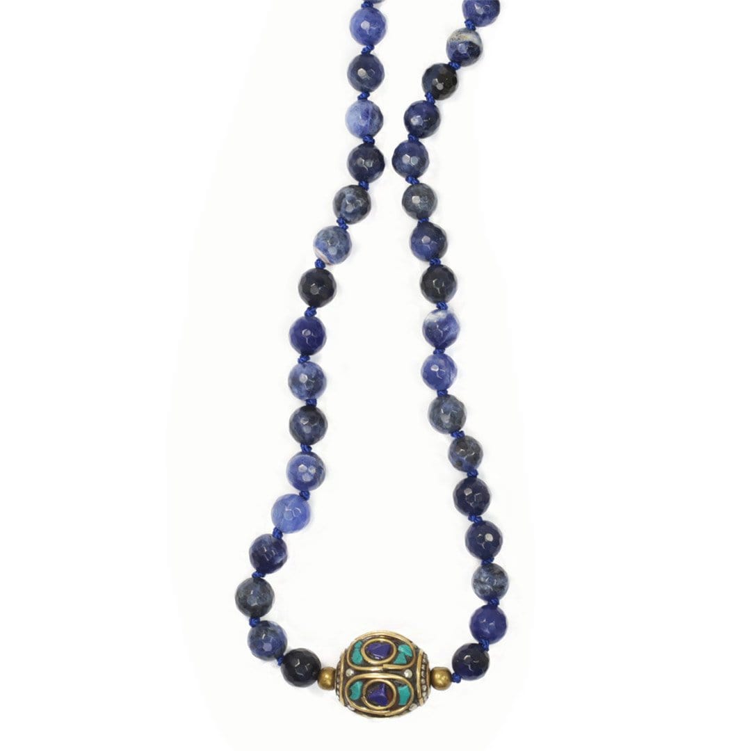 Necklaces - Sodalite Hand Knotted Mala Necklace