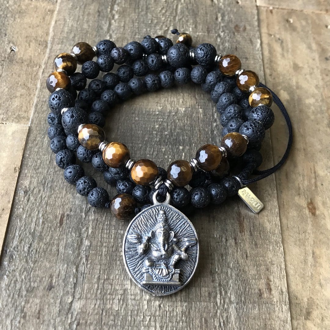 Necklaces - Solar Plexus Chakra Aromatherapy Mala Necklace With Ganesh Pendant